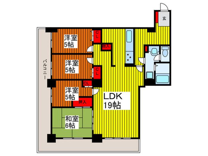 リプレ川口一番街 6号棟(4LDK/9階)の間取り写真
