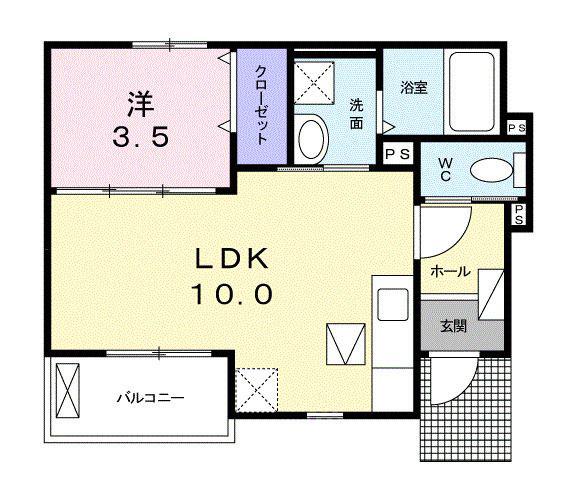 アライブ・T(1LDK/1階)の間取り写真