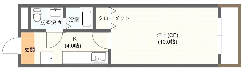 メゾンドゥリベルテ(1K/3階)の間取り写真