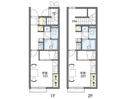 グレイスコート参番館(1K/1階)の間取り写真