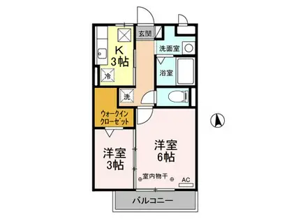 クレインハイム(2K/2階)の間取り写真