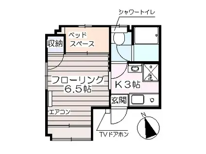 郷ハイツ(1K/2階)の間取り写真
