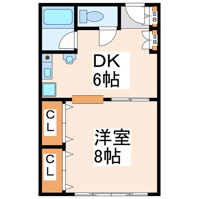 ヴァルール熊本駅前(1DK/3階)の間取り写真