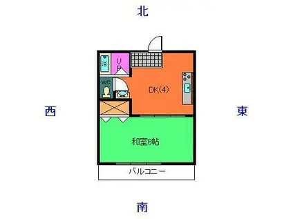 第二竹中ビル(1DK/3階)の間取り写真