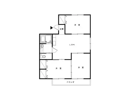 メゾン川越B(3LDK/3階)の間取り写真