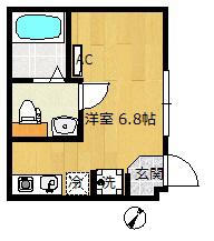 グランディール新小岩(ワンルーム/1階)の間取り写真