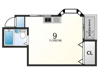 メゾンアザレ(ワンルーム/2階)の間取り写真