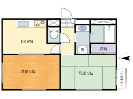 さくらハイツ(2DK/2階)の間取り写真