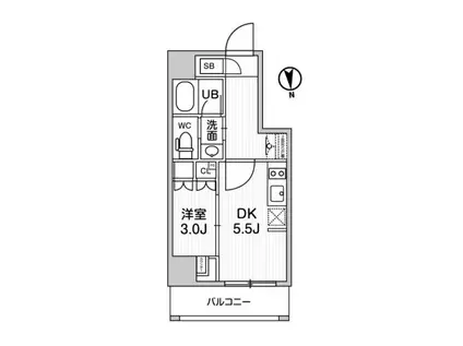 NIDO SHIN-OKACHIMACHI(1DK/7階)の間取り写真