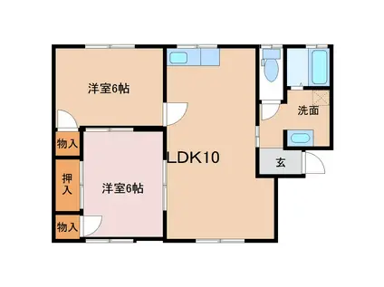 メゾンドケイ(2LDK/2階)の間取り写真