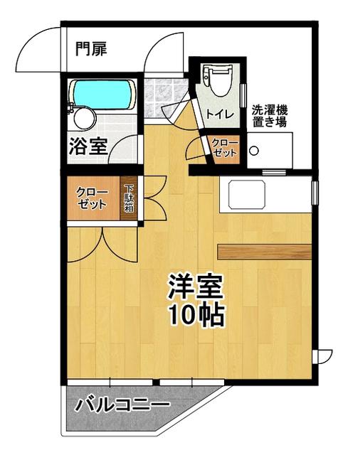 CASA LOGGIA(ワンルーム/3階)の間取り写真