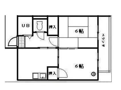 コート扇町I(2DK/1階)の間取り写真
