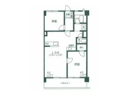 ユトリロ東幸(2LDK/3階)の間取り写真