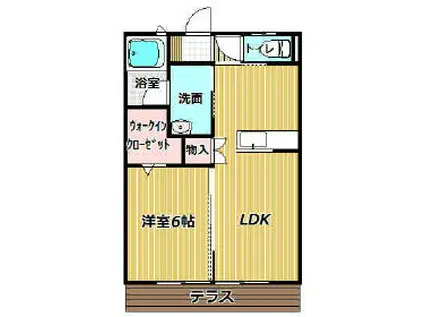 BLUE EARTH(1LDK/1階)の間取り写真