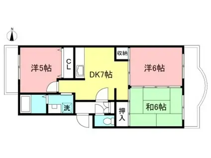 ルミエール大倉山(3DK/3階)の間取り写真