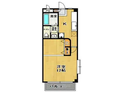 太郎殿ヴィレッジC棟(1K/1階)の間取り写真