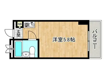 RUGGER PALACE寺田町(ワンルーム/8階)の間取り写真