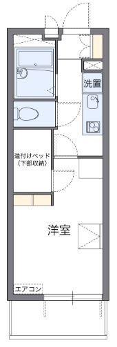レオパレスエトワール 栗林(1K/4階)の間取り写真