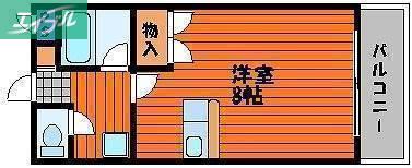 セントフォレスト北長瀬(1K/7階)の間取り写真