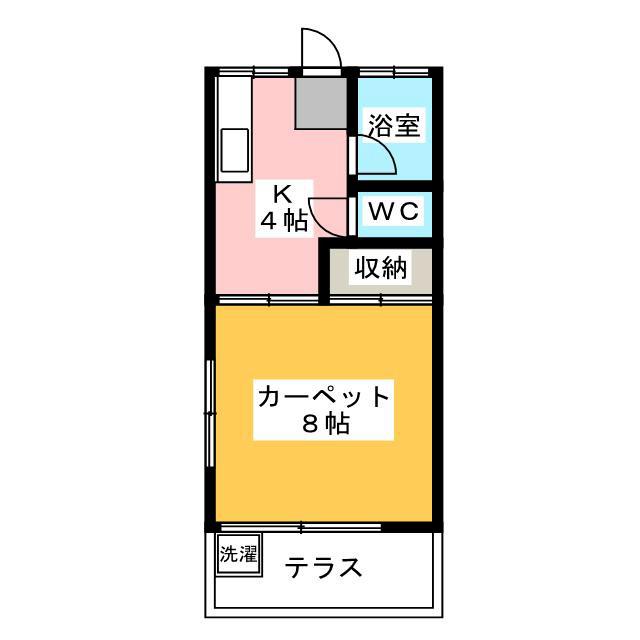 コーポやよい(1K/1階)の間取り写真