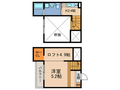 RESIDENCIA観音町(1K/1階)の間取り写真