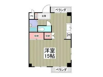 ハイツ霜越(ワンルーム/2階)の間取り写真