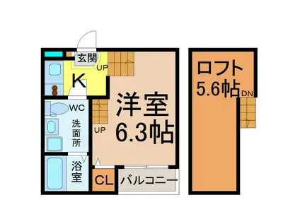 NEXSTAGE II(1K/2階)の間取り写真