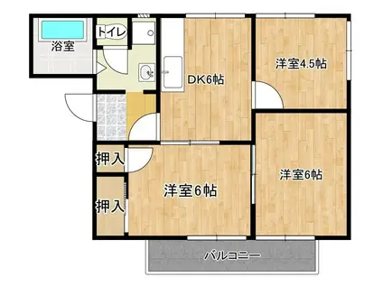 ドミール千田(3DK/2階)の間取り写真