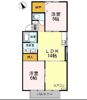 アネックスフレンド(2LDK/2階)の間取り写真
