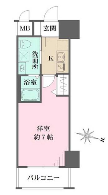 グルーブARIAトアロード(1K/7階)の間取り写真