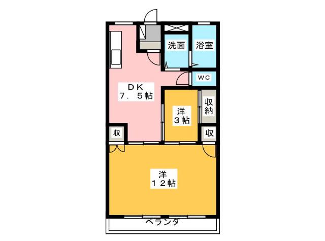 ディスティーノ高富(3DK/3階)の間取り写真