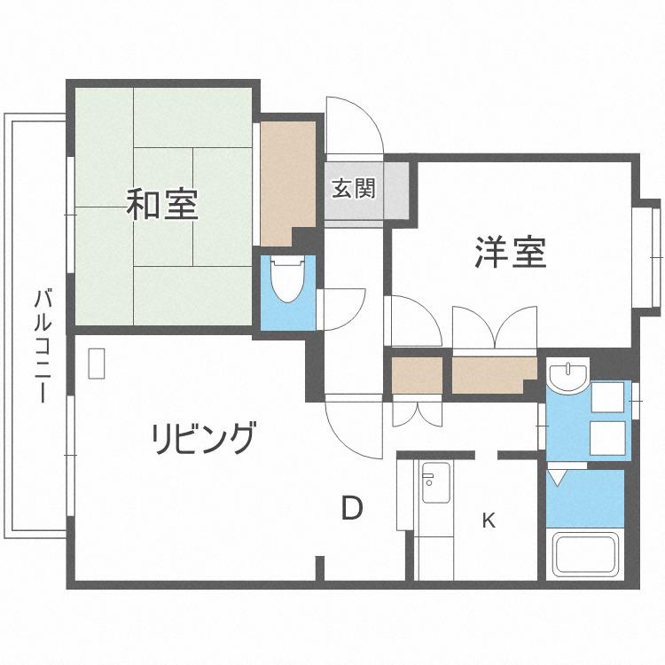 パークハイツD(2LDK/4階)の間取り写真