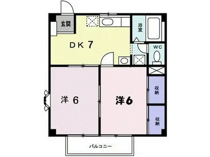 アーバンF(2DK/1階)の間取り写真