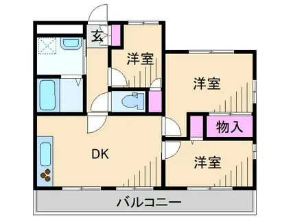 ブレストヒルズ篠原(3DK/2階)の間取り写真