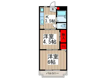 インペリアルハイツ(2K/3階)の間取り写真