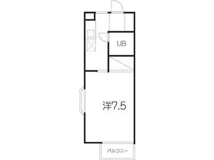 シャイン岩窪(1K/2階)の間取り写真