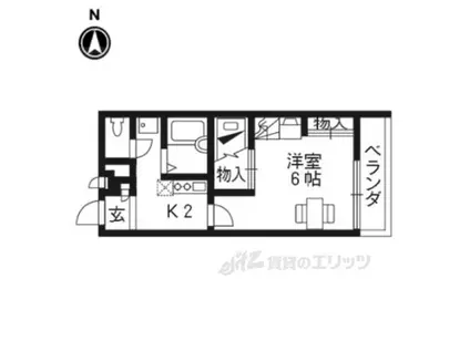レオパレスおおまち(1K/2階)の間取り写真