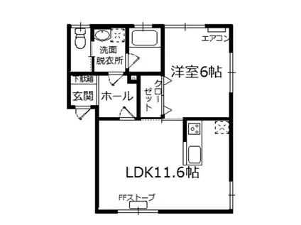 コーポふぇあり(1LDK/1階)の間取り写真