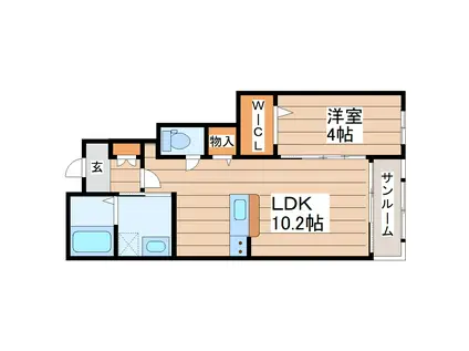 エクセランメゾン(1LDK/1階)の間取り写真