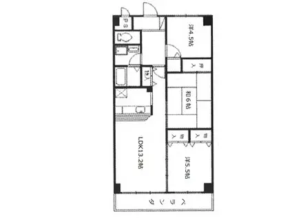 ヴェルジュール桂川(3LDK/3階)の間取り写真