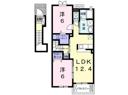 フォルッシュ ドライ II(2LDK/2階)の間取り写真