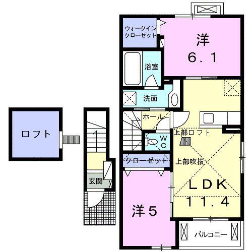 ソラーナ(2LDK/2階)の間取り写真