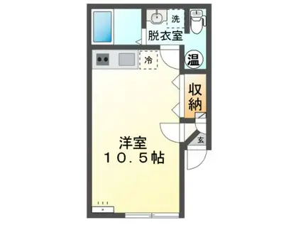 M103(ワンルーム/1階)の間取り写真