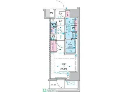 GENOVIA西川口III(1K/10階)の間取り写真