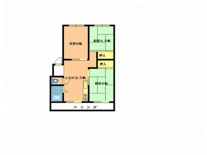 梅林コーポラス(3DK/3階)の間取り写真