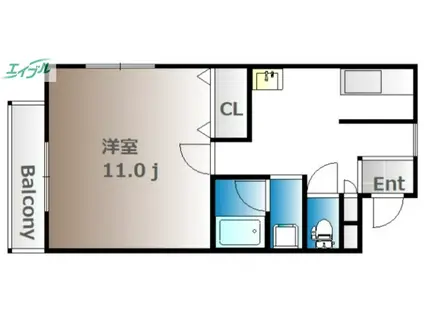 カーサ大薮(1K/1階)の間取り写真