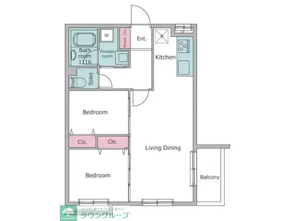 レジディア世田谷若林(2LDK/3階)の間取り写真