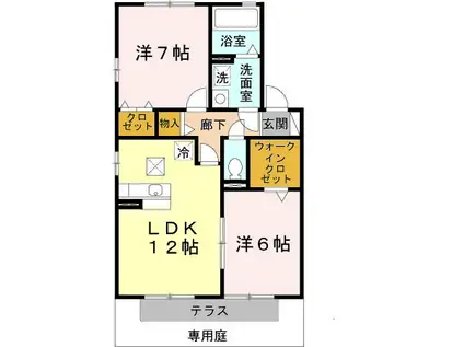 ディアコート91 A棟(2LDK/2階)の間取り写真