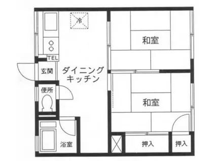 ふじハイツA(2K/2階)の間取り写真