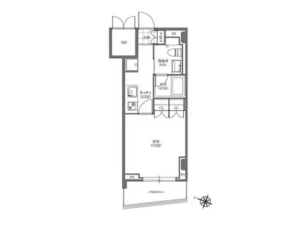 ヒューリック板橋(1K/5階)の間取り写真